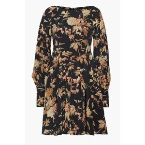Zimmermann Floral-Print Silk Blend Twill Mini Dress sz 1